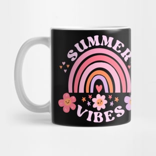 Summer vibes cute pink groovy summer time design Mug